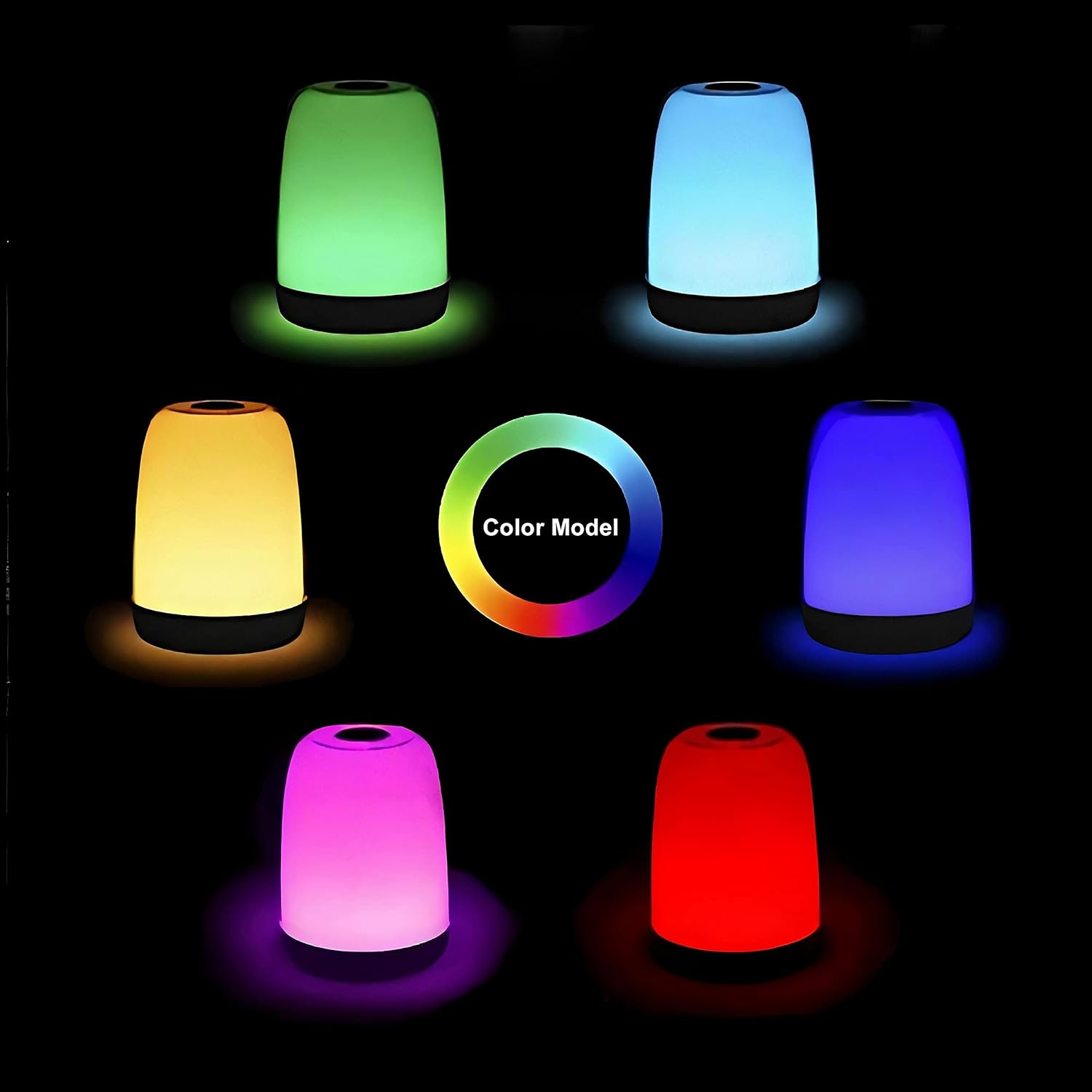 Fistech Touch Sensor Rechargeable Night Light Table Lamps for Bedrooms Dimmable Warm White Light & Color Changing image number 5