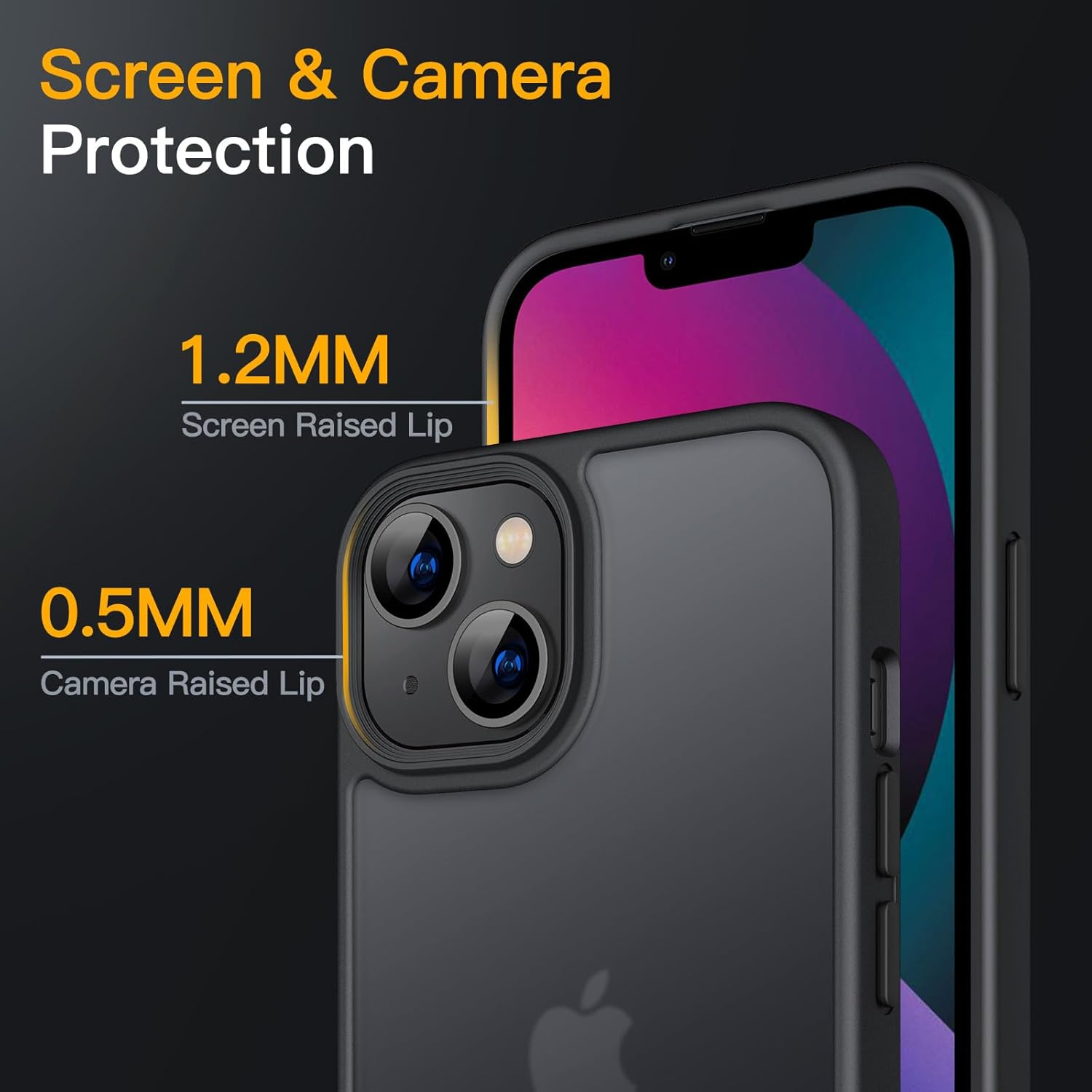 Jetech Matte Case for Iphone 13 6.1-Inch, Shockproof Military Grade Drop Protection, Frosted Translucent Back Phone Cover, Anti-Fingerprint (Black) - Dark Green image number 7