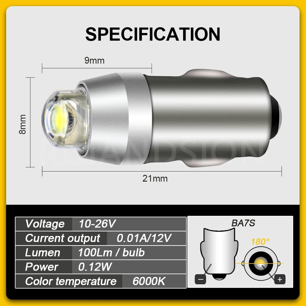 Ruiandsion 4Pcs BA7S LED Bulbs White 3898 DC 12V 24V COB Chips LED Bulbs Replacement for Car Interior Instrument Dashboard Warning Lights
