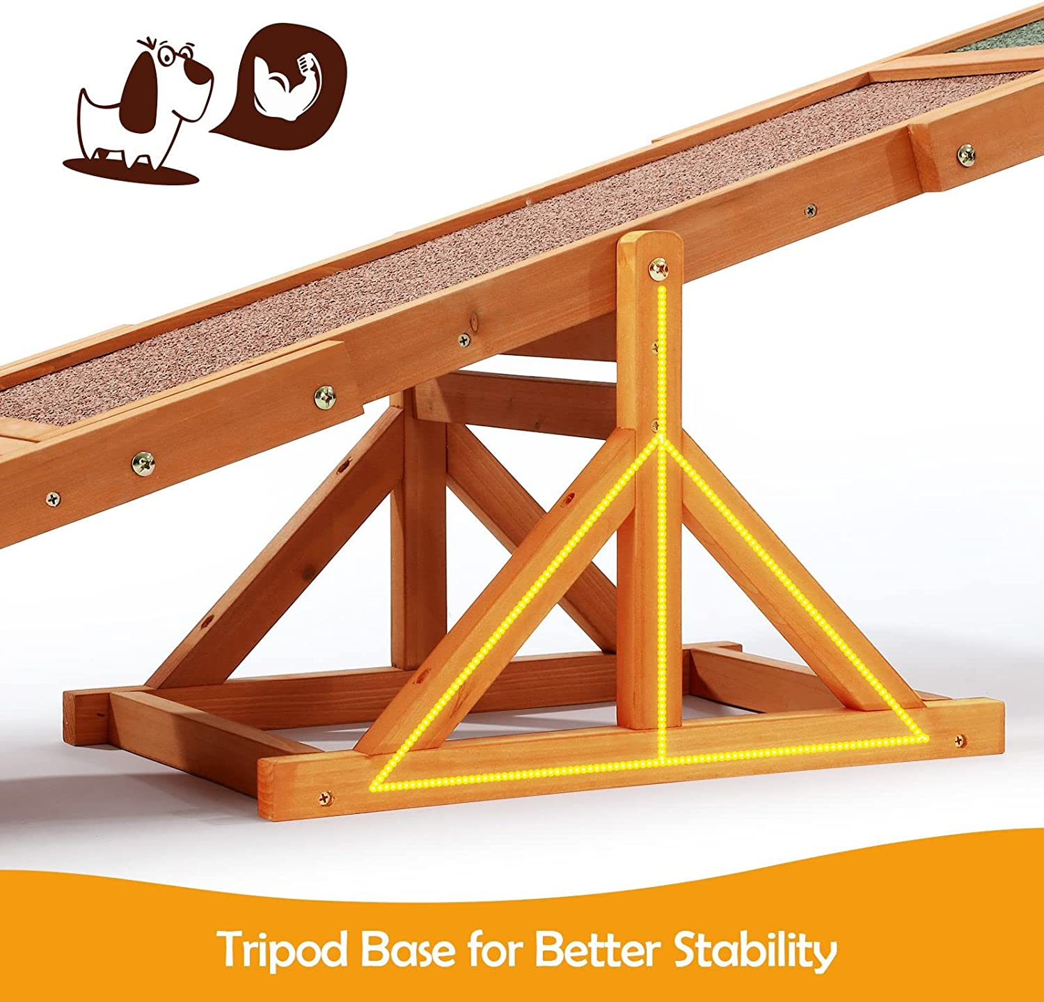 Pet Seesaw Dog Agility Outdoor Cat Obedience Training Puppy Sports Agility Outdoor Play Equipment Wooden image number 1