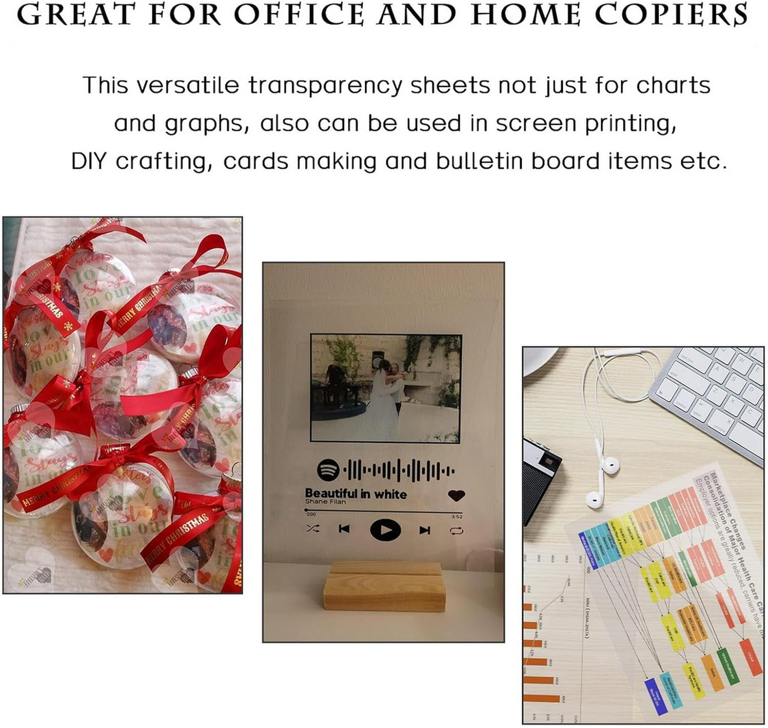 VANANA Transparency Paper Film for Inkjet Printers, 25 Sheets A4 Size Quick Dry, 100% Clear Transparency Film for Overhead Projector Screen Prints Copier image number 5