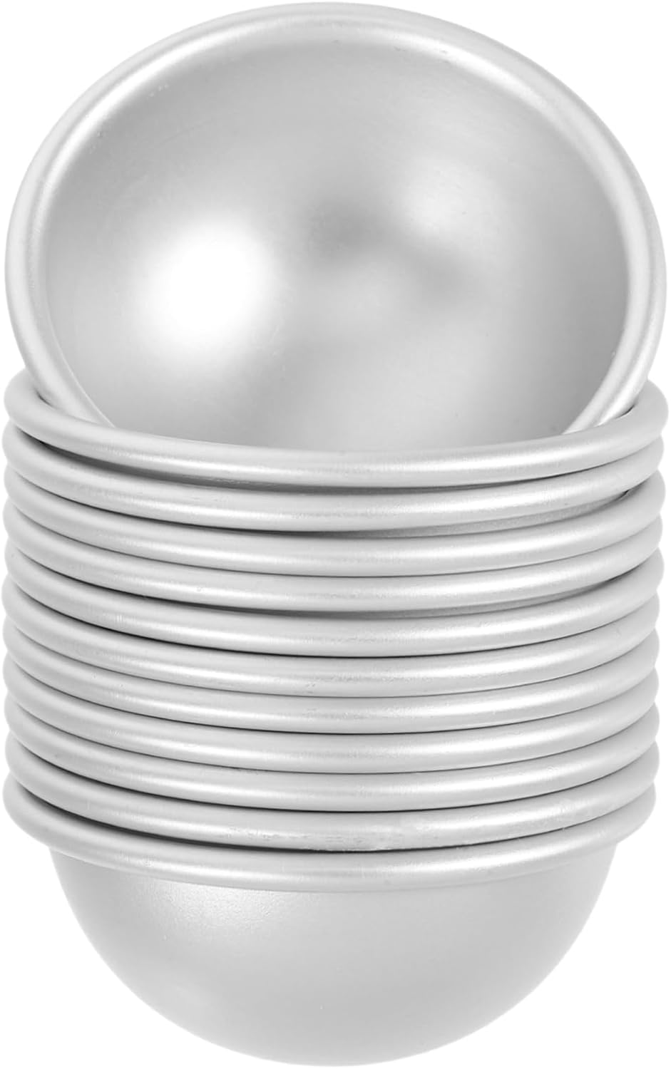 HOMSFOU 12Pcs Aluminum Semicircular Bath Salt Molds DIY Bomb Molds for Shower Soaps image number 1