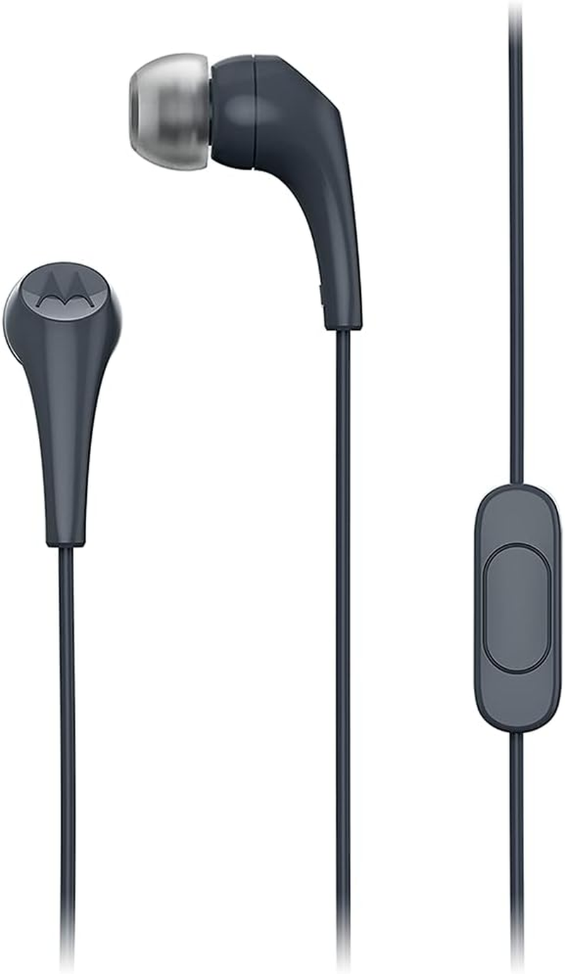 Motorola Sound Earbuds 105 - Wired In-Ear Stereo Headphones with Microphone for Hands-Free Calls - White, S/M/L