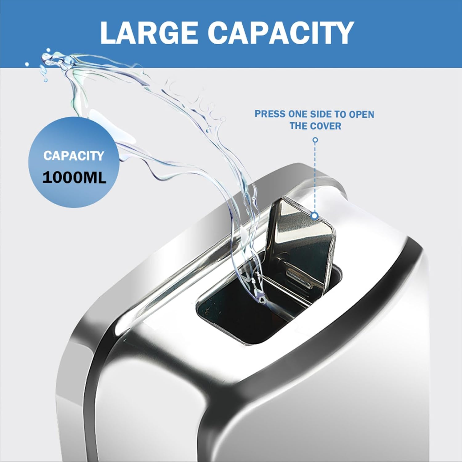 4Pcs Commercial Soap Dispenser Stainless Steel 1000Ml Wall Mount Manual Liquid Pump Rust Proof Leak Proof for Bathroom image number 3