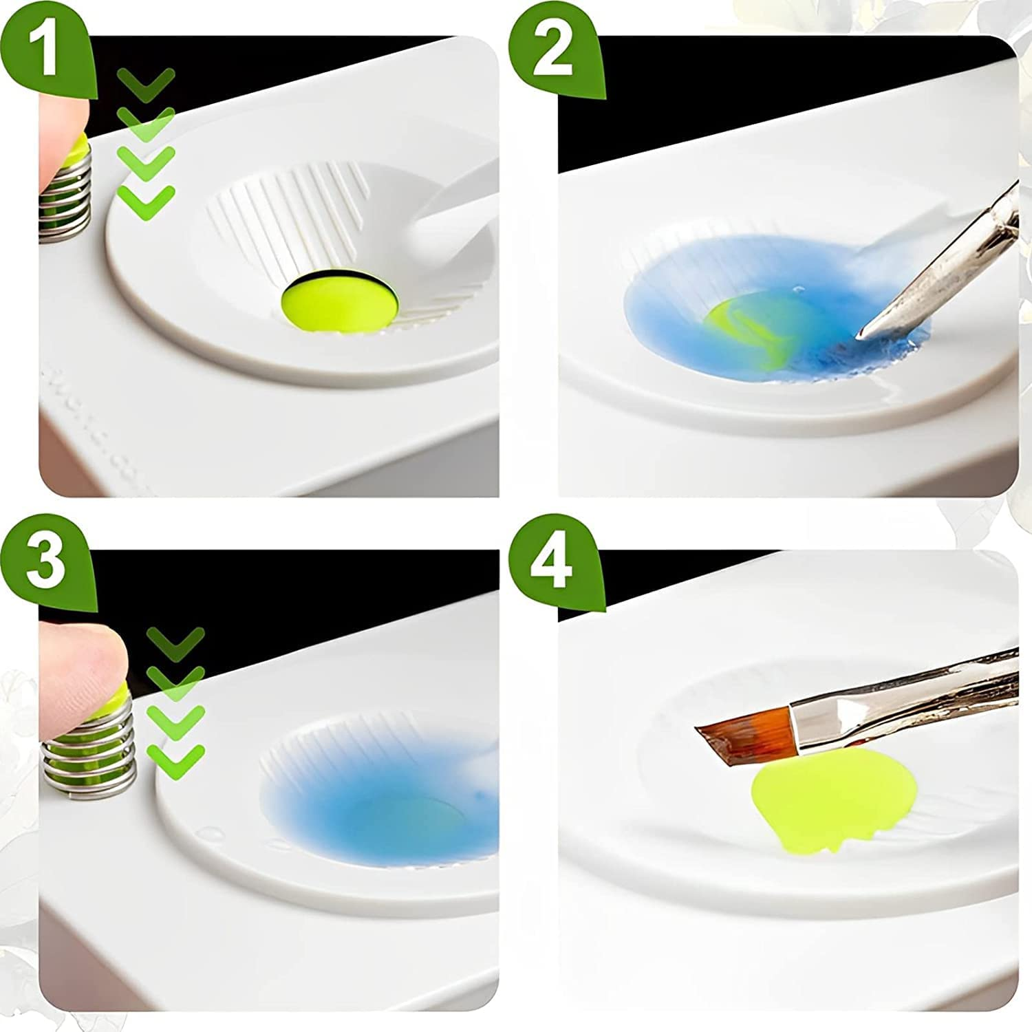 DABOBOTOOL Paint Brush Rinser, Paint Brush Cleaner Art Supplies, Water Cycle Rinser, Multifunctional Paint Brush Cleaner | for Acrylic, Watercolour, and Water-Based Mediums (Green) image number 1