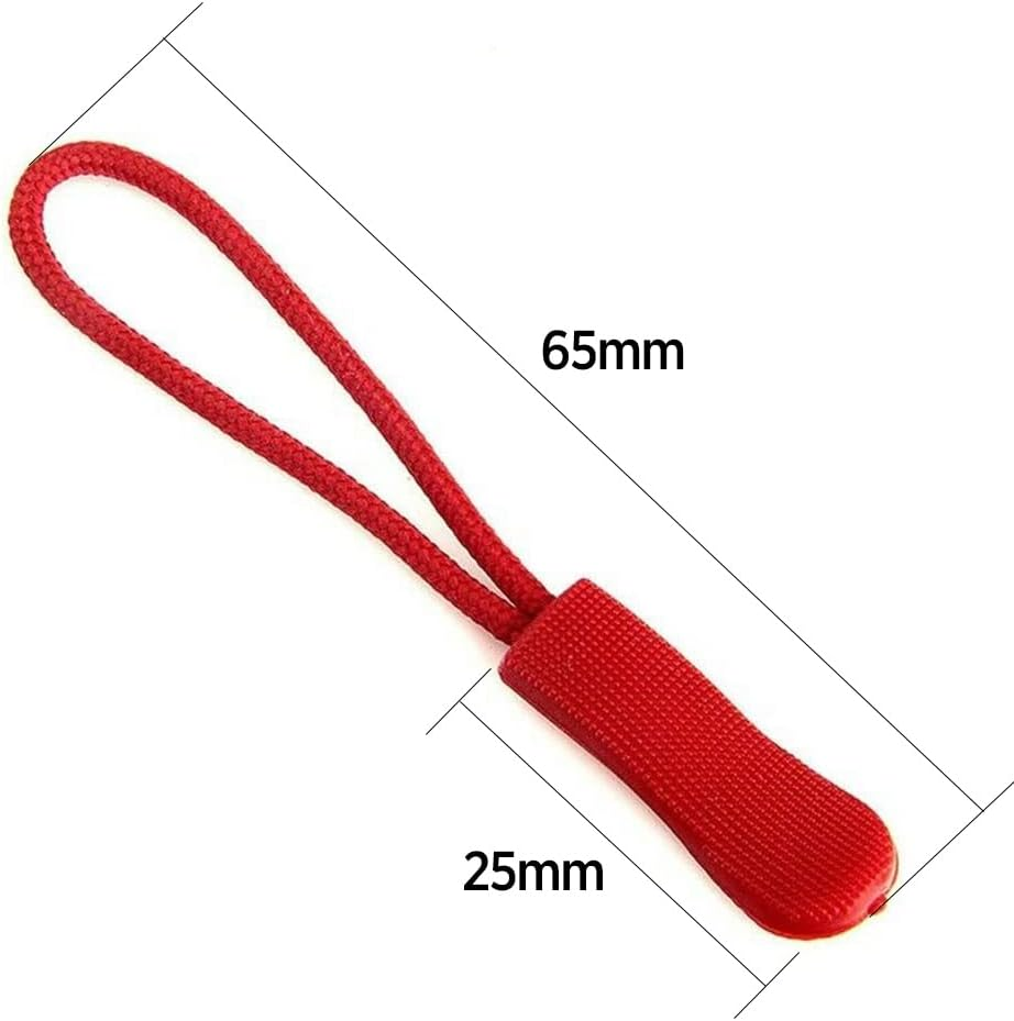 Zipper Pulls Zipper Pullers Replacement Broken Zip Cord Puller Black Red X 10 Red image number 4