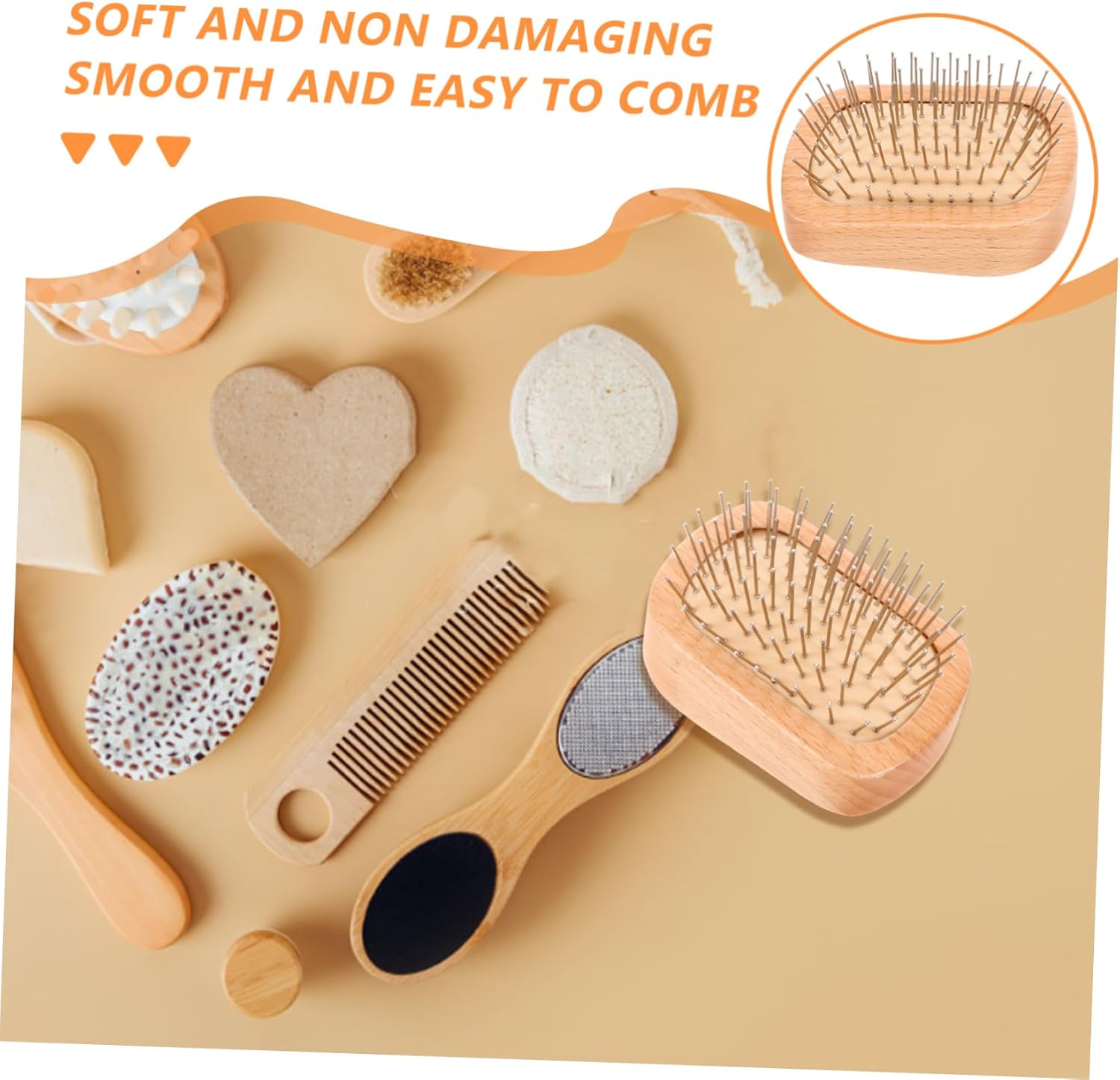 MERRYHAPY Detangling Scalp Brush for Women Hair Comb Flexible Bristles Hair Brush image number 6