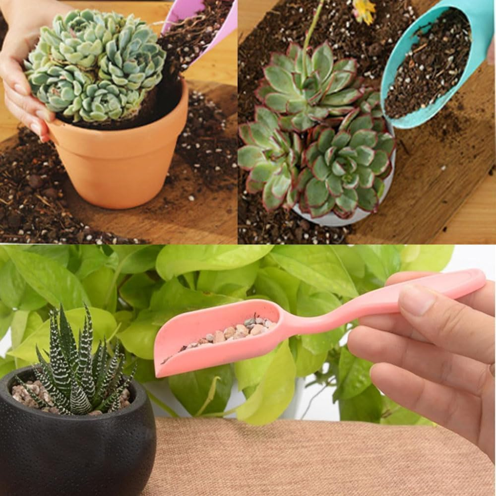 Garden Succulent Soil Scoop Set, 4Pcs Plastic Transplanting Shovel Scoop for Plant Care,Plastic Mini Garden Plant Care Shovel Hand Tools,Transplanting Succulent Cultivation Digging Scoops image number 2
