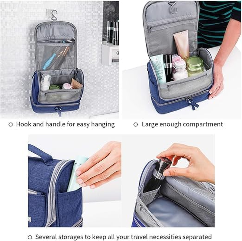 CYBERNOVA Toiletry Bag, Well Divided Toiletry Bag for Travel, Waterproof Cosmetic Organizer Large Kit, Accessories Mesh Pockets, Compact Toiletry Bag Perfect for Men and Women (Purple) image number 4