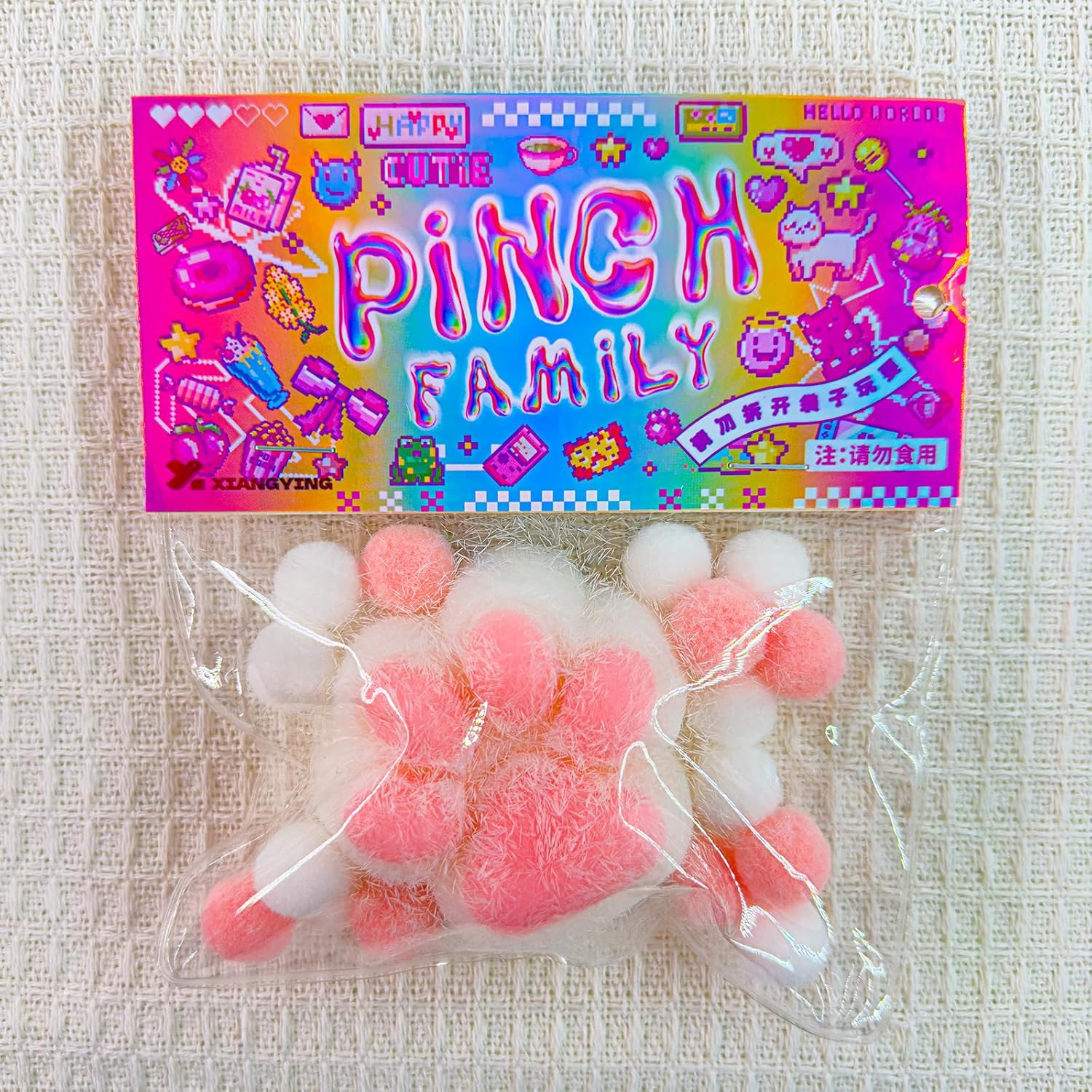 Taba Cat Squishy Squeeze Toys, Squishy Chuu, Cat Paw Squishy Stress Relief Sensory Toy, Pinch Family Squishy Toys, Jelly Kitty Paw Squishy for Kids Adults (White) image number 5