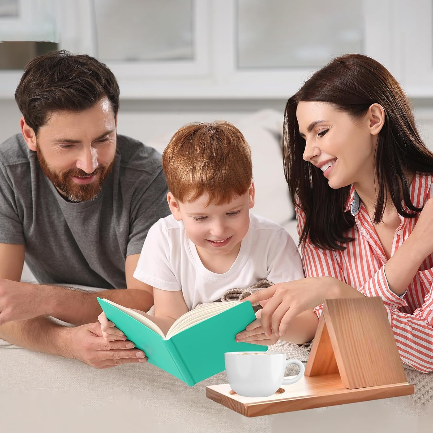 Wood Book Stand Holder for Page Rest,Personalized Wooden Triangle Book Stand,Ideal for Home,School,Office,Library,Bookstore,Coffee Drink Stand,Desktop Bedside & Book Lover image number 1