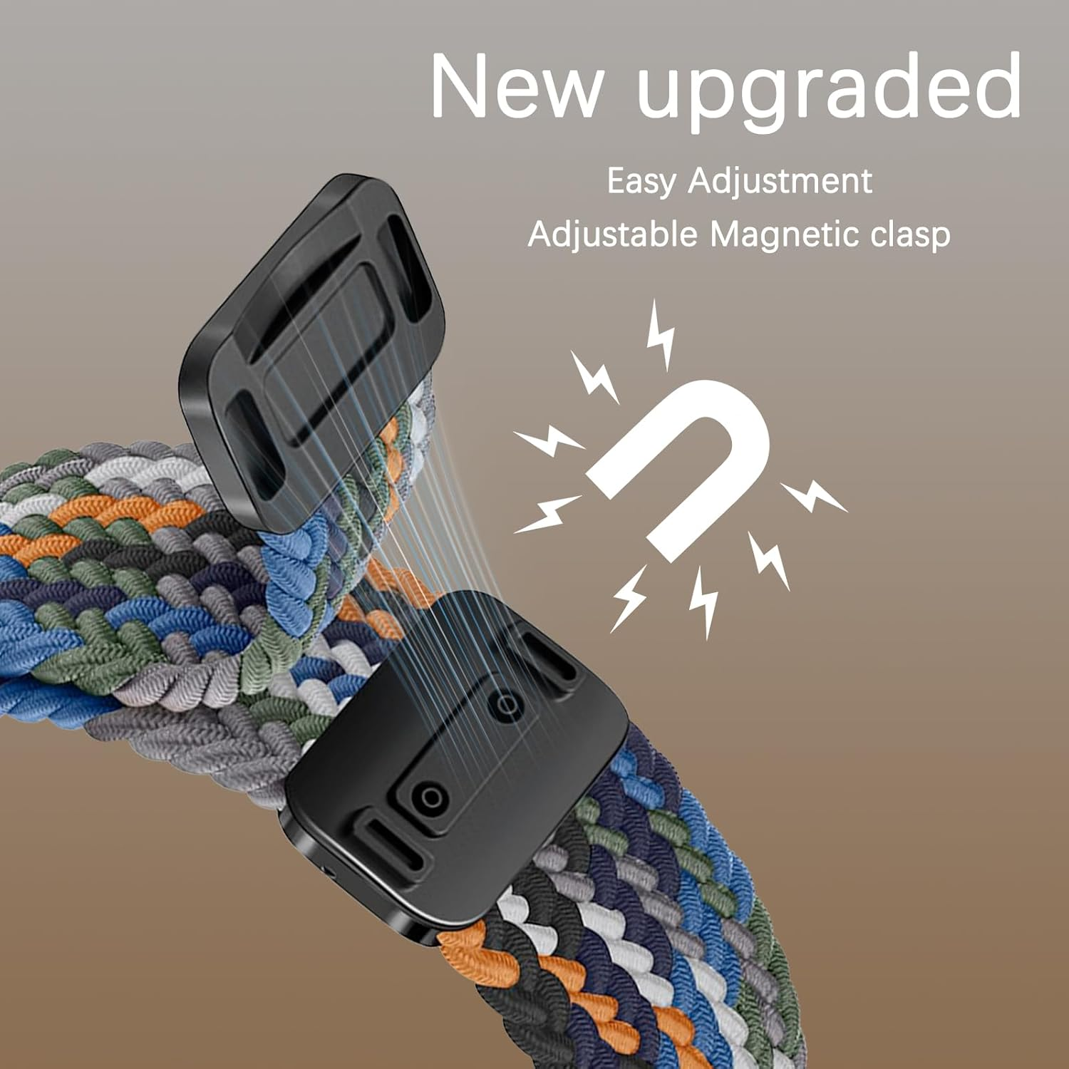 Hinnwer Geflochten Armband F&uuml;r Apple Watch Armband 46Mm 44Mm 42Mm 38Mm 40Mm 41Mm Damen Herren, Elastisch Nylon Stoff Band Mit Magnetisch Verschluss F&uuml;r Iwatch SE 2 SE Series 10 9 8 7 6 5 4 3 2 1 image number 4