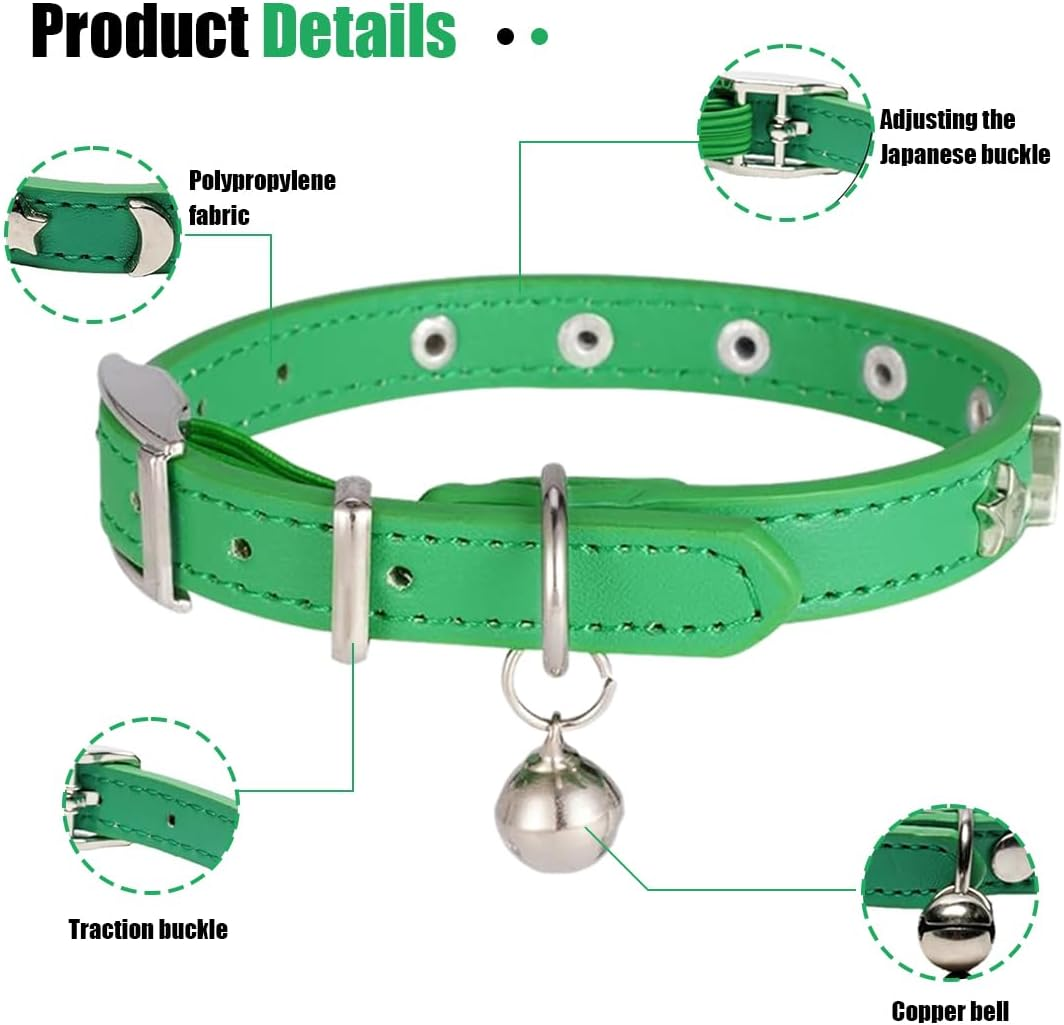 Weddhuis 1 X Leather Cat Collar with Bell with Diamond Star Moon image number 3