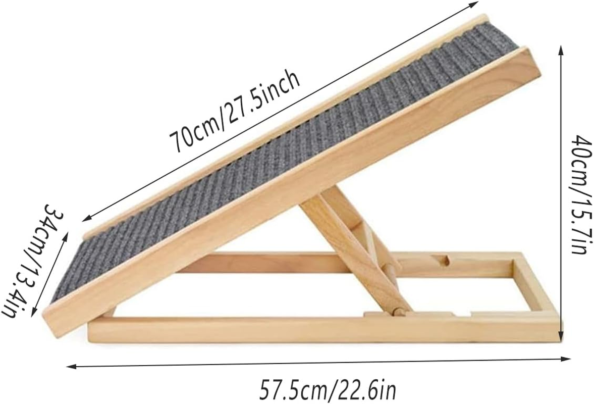 AIMALL Foldable Dog Pet Ramp, 22.6X13.4X15.7 Inch Adjustable Height Stairs, Non-Slip Surface for Bed, Sofa, and Car Access image number 5