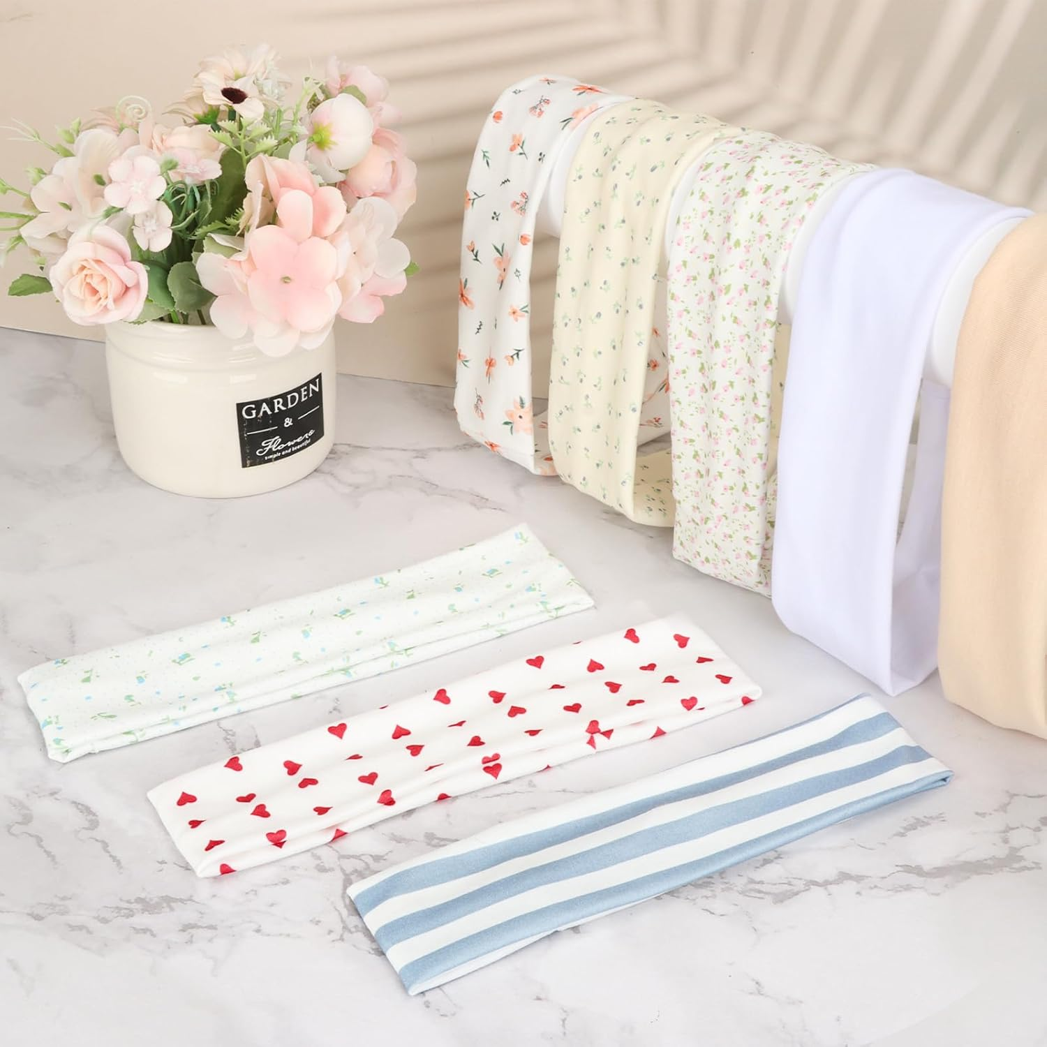 Hishexin Headbands for Women Non Slip, Stretchy Sweat Headband for Workout Yoga Running, Head Bands for Women'S Hair - 8 Pack image number 2