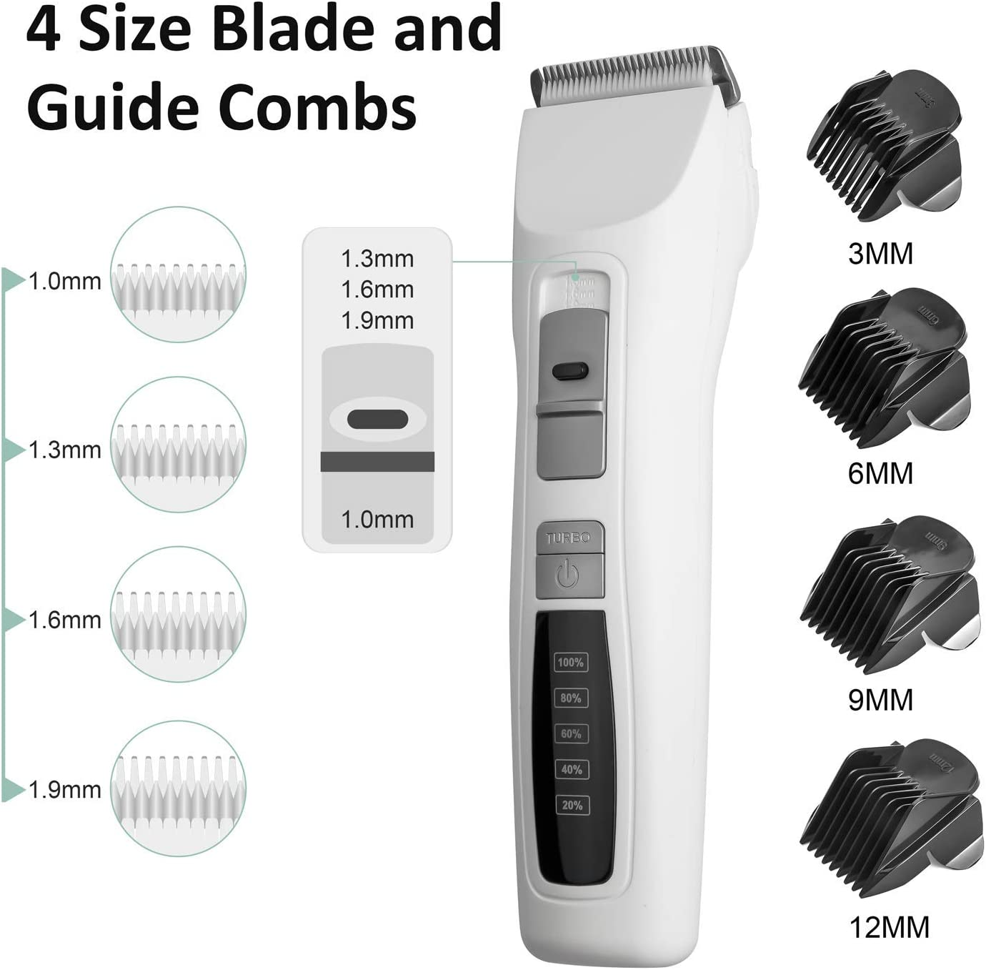 Dog Clippers Pet Hair Grooming Clippers Professional Rechargeable for Small Medium Large Dogs Cats & Other Pets 2-Speed Cordless image number 4