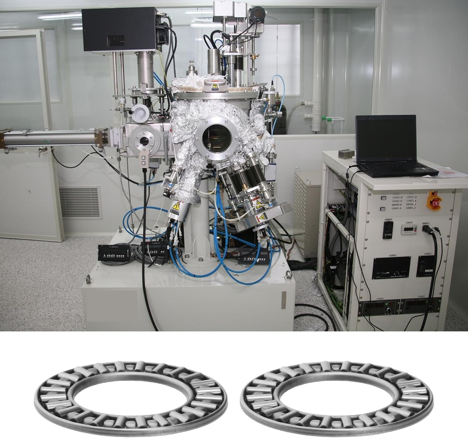 Emsea 4 Sets Needle Roller Bearing AXK2035 Pressure-Resistant Thrust Roller AS2035 Planar Bearing Needle Roller Thrust Bearings with 2 Washers image number 6