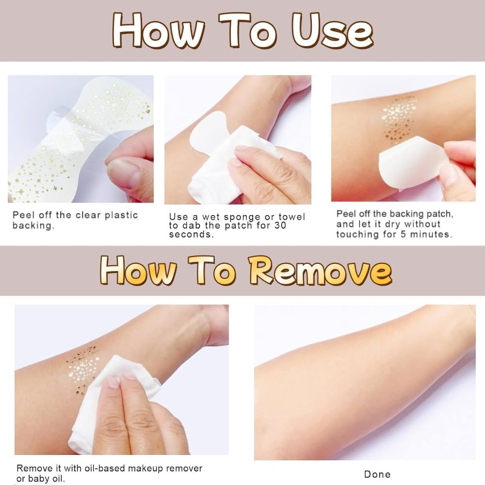 12Pcs Glitter Freckles Tattoo Stickers, Glitter Freckles for Face, Sparkles Freckles Face Eye Makeup Stickers, Faux Freckles Patches for Women and Girls(Gold+Silver) image number 2