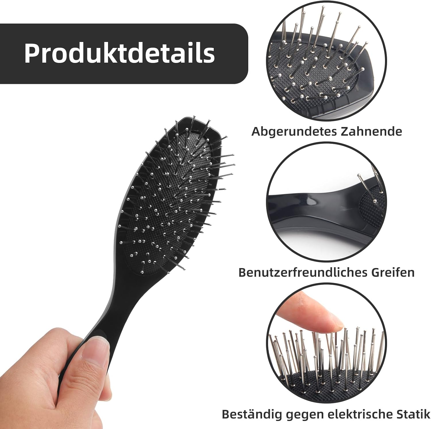 Wig Brush for Synthetic Wigs, Pack of 2 Metal Wire Wig Brush for Real Hair, Stainless Steel Hair Extension Brush Comb 6.3 Inches for Detangling, Hairdresser, Doll, Beginner, Easy Travel image number 1