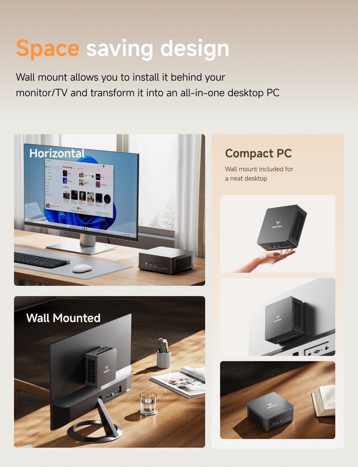MINISFORUM UM690 Slim Mini PC,AMD Ryzen 9 6900HX Mini Desktop Computer,Amd Radeon 680M 32GB DDR5 1TB Pcie4.0 SSD, Support 8K@60Hz HDMI 2.1/DP1.4/USB4 Output,4Xusb 3.2 Type A,Wifi6E&Bt5.3 image number 1