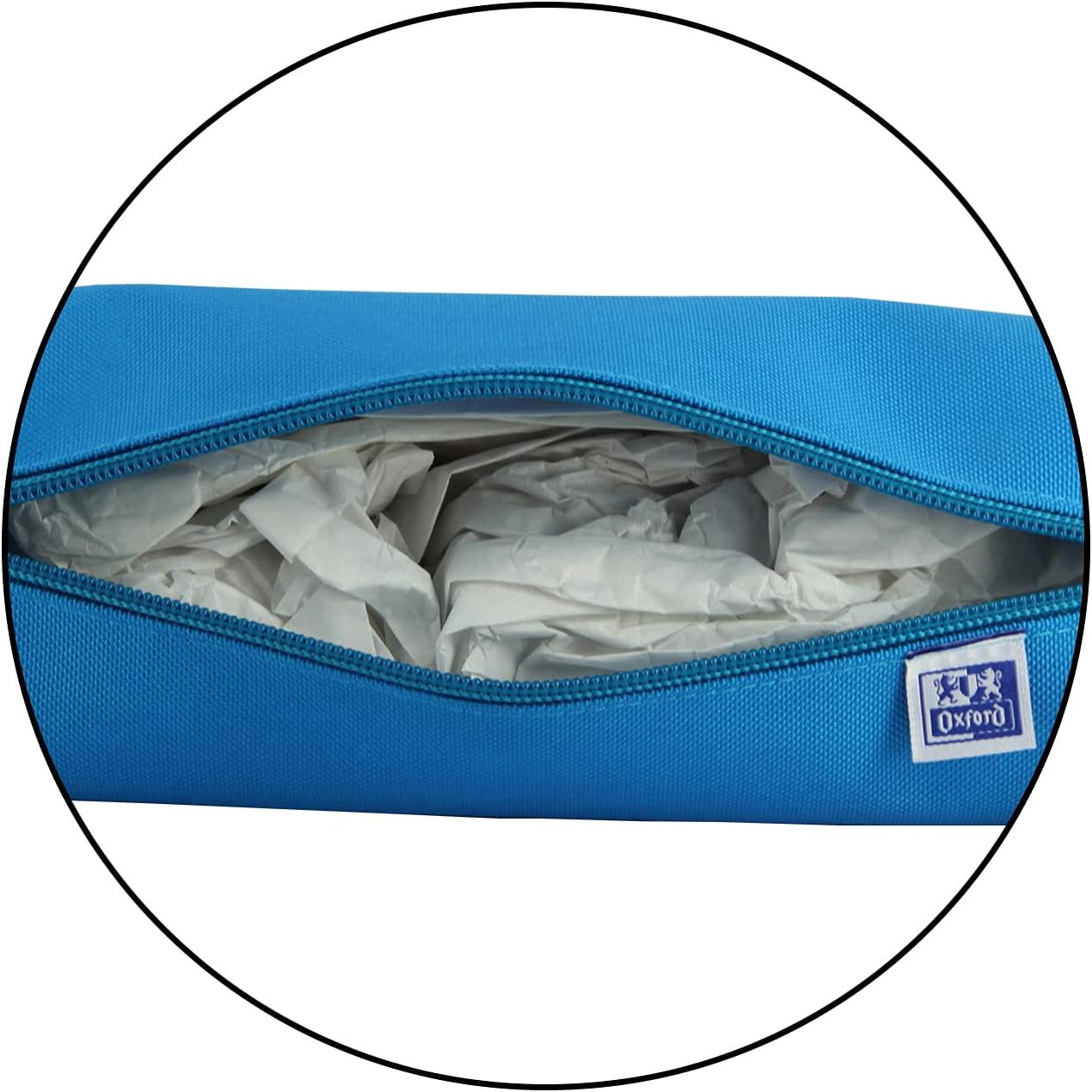 Oxford - Large round School Pencil Case, Kangoo Kids with Elastic, 22 Cm, Turquoise - Lemon Tree image number 2