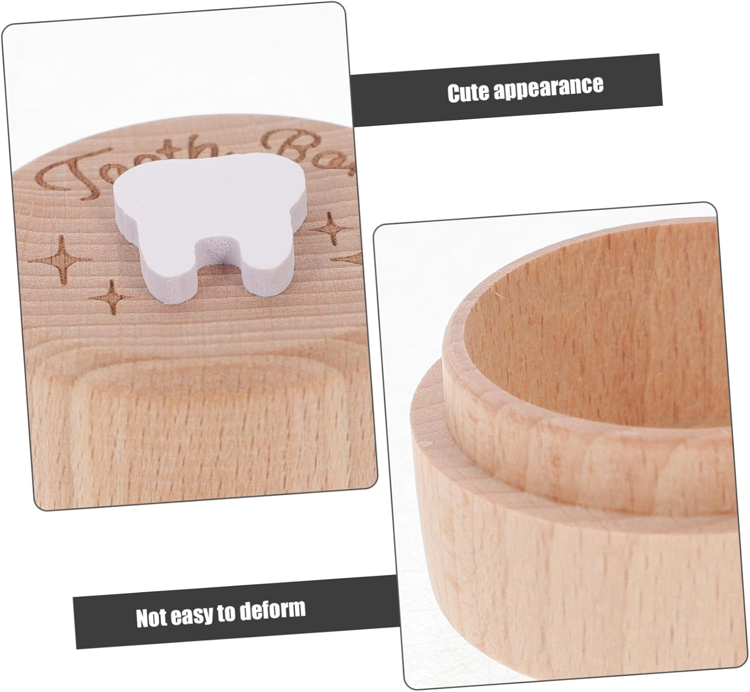 Ciieeo Wooden Deciduous Tooth Box First Lost Teeth Holder Keepsake Collection Organizer for Boys and Girls Boys Girls image number 6