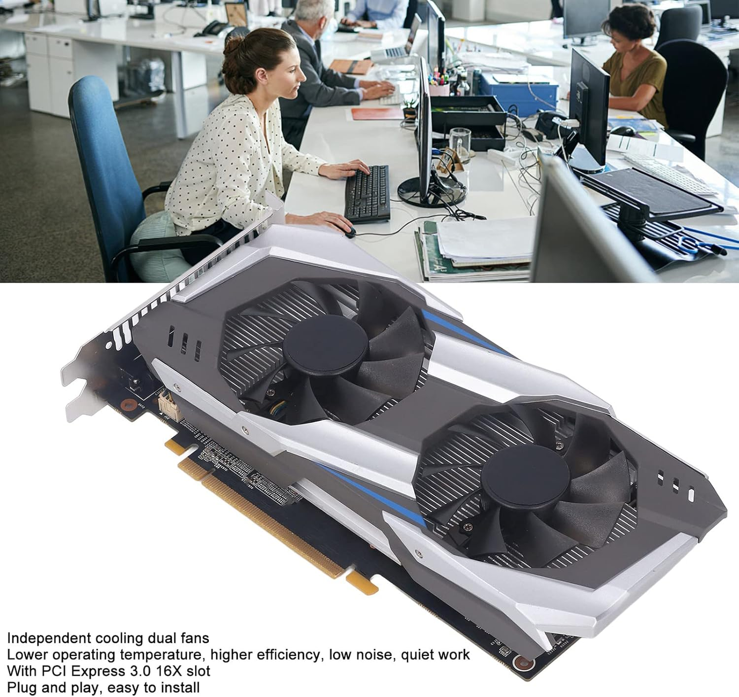 Gaming GTX1060 Graphic Cards, 6GB DDR5, 192 Bit, Computer PC Video Graphics Card, PCI Express 3.0 with Dual Fan for Desktop Computer, HD Multimedia Interface, Displayport (GTX1060 6GB) image number 1