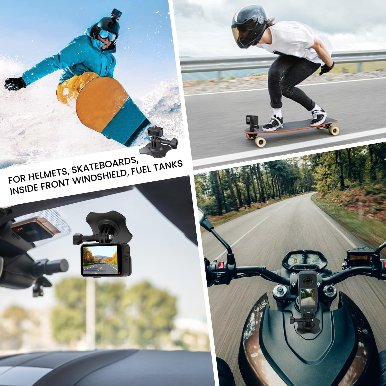 Sametop Flexible Adhesive Mount 3M Sticky Helmet Attachment Compatible with Gopro Hero 13 12 11 10 Max 9 8 7 6 Session Insta360 X5 X4 X3 X2 ONE DJI Osmo AKASO Action Cameras (2 Packs) image number 4