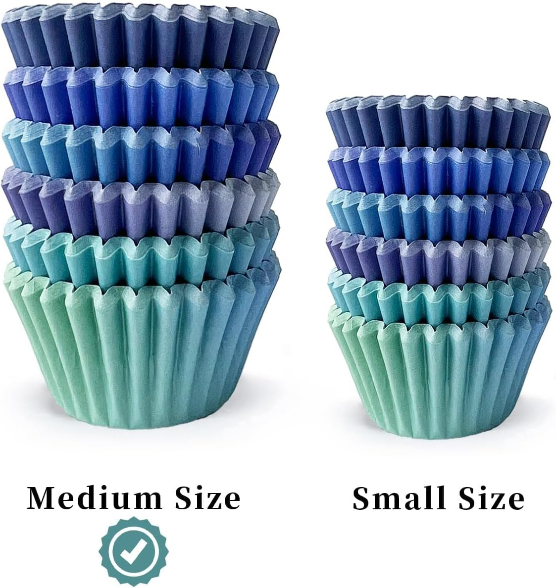 Qiqee Standard Cupcake Liners - 300 Count, Blue Gradient, Disposable, Everyday Baking image number 2