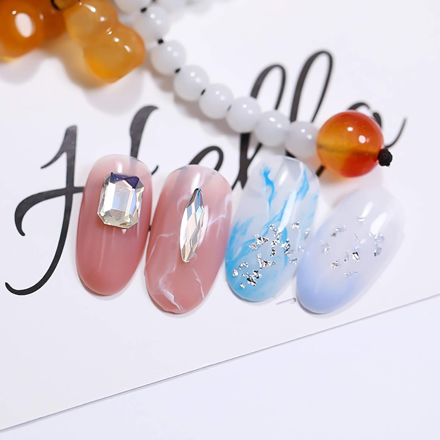 50 Grains Nail Art Rhinestone Flat-Back Rhinestone DIY Crystal Moonlight Blue Diamond Super Flash Nail Decoration image number 4