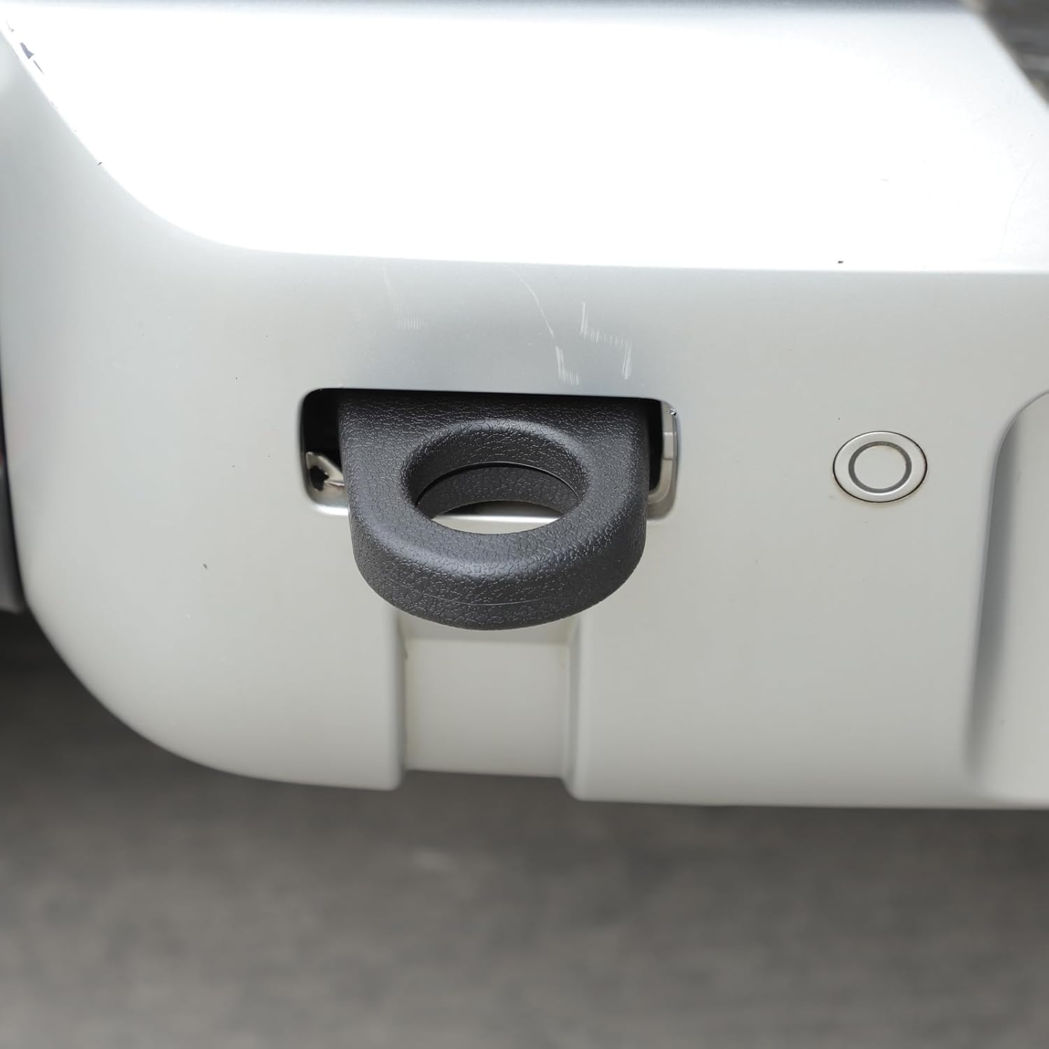 Rear Tow Hook Covers Compatible with Land Rover Defender 90 110 130 2020-2025 Accessories, Rubber Rear Bumper Tow Hook Protector Cover, 2Pcs (Black) - Blue image number 4