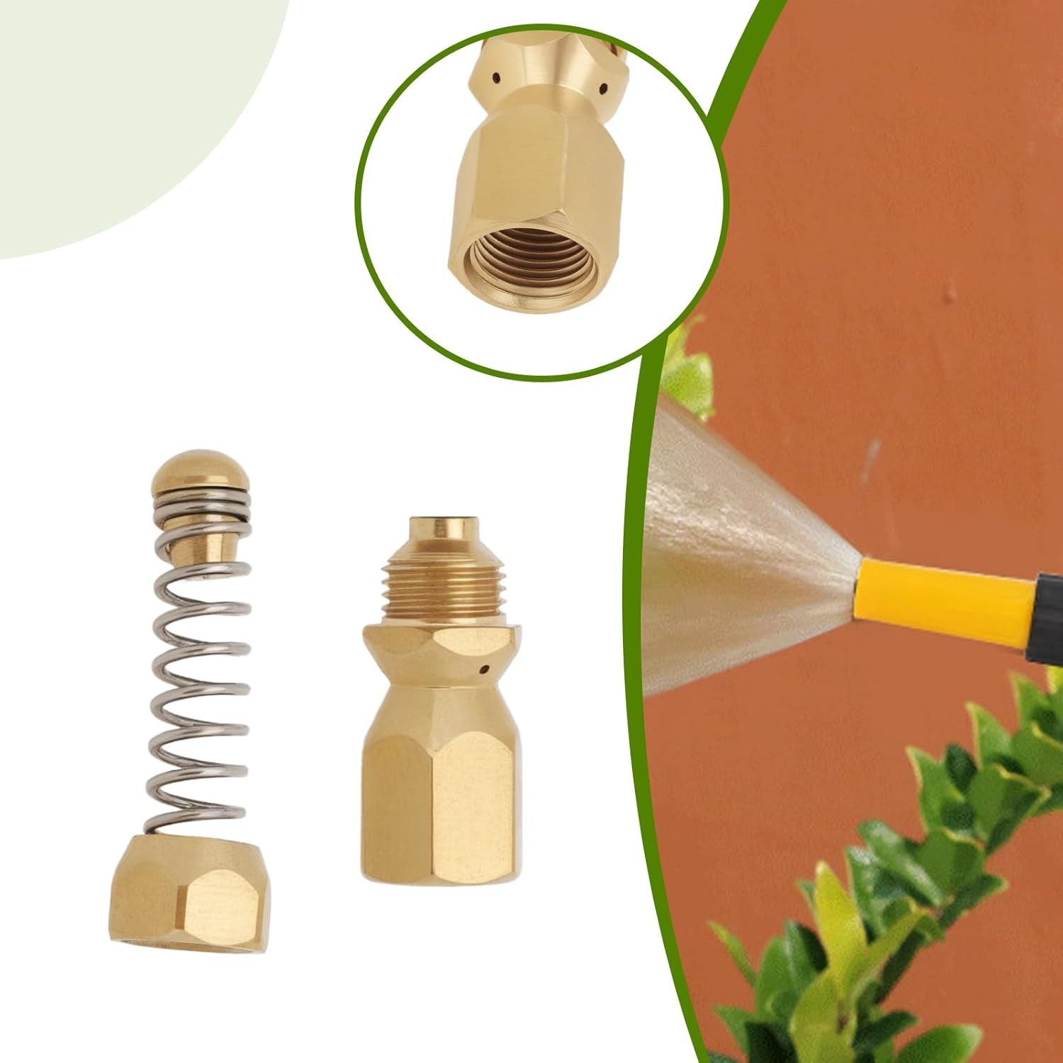 SG Store 1Pc G1/8 Inch High Pressure Nozzle Pipe Cleaning Nozzle Spiral Spring Nozzle Compatible with Karcher Compatible with Kranzler Compatible with WAP image number 2