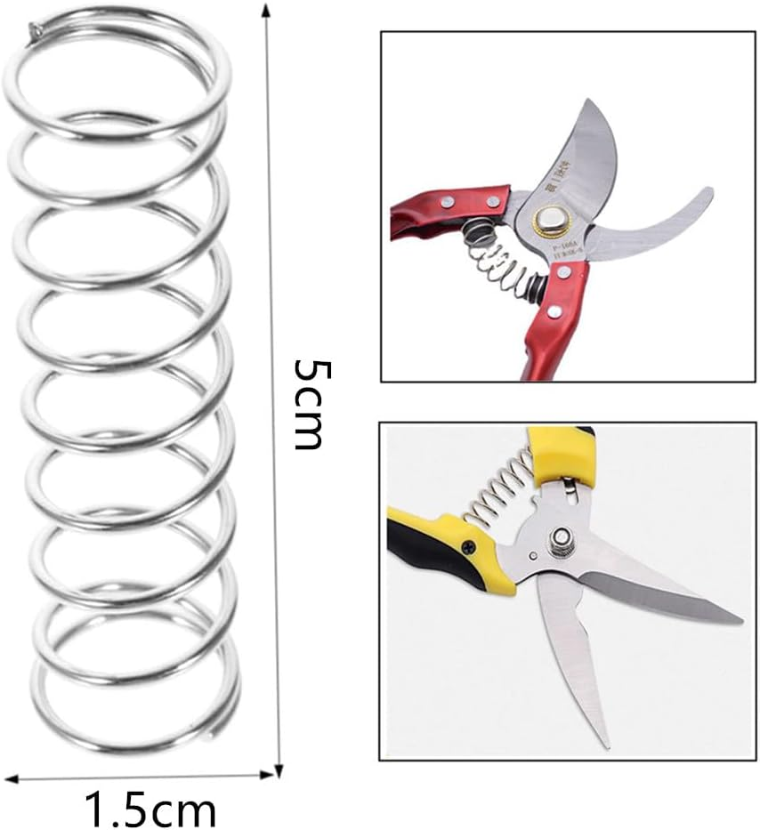 Ai-Oumleef Fruit Pruning Shears Trimming Steel Springs Small Springs Garden Pruner Tools Garden Pruner Spring Flower Pruner Spring Part (Silver 20Pcs) image number 3
