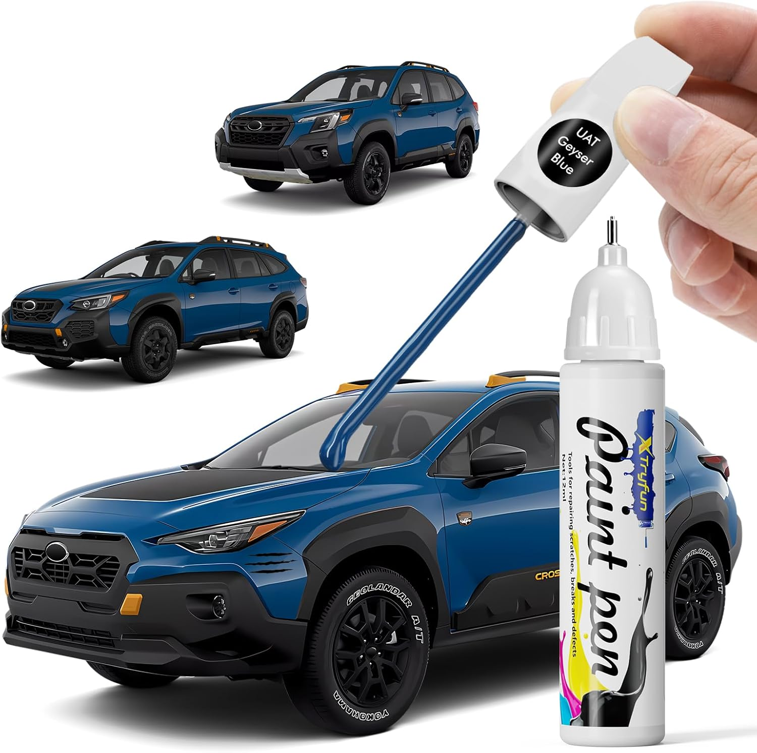 Xtryfun UAT Geyser Blue Touch up Paint Compatible with Subaru, DIY Car Paint Scratch Repair, Automotive Paints, Quick & Easy Fix Scratch Repair for Crosstrek/Outback/Forester - D4S Crystal Black image number 3