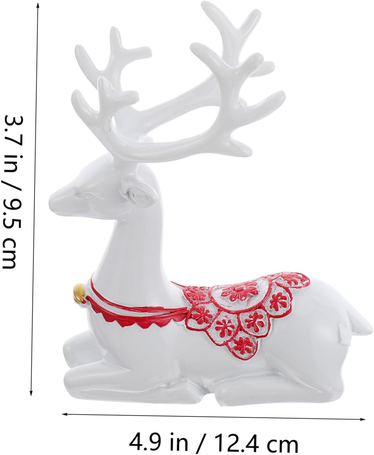 Elegant Deer Figurine Car Ornament Resin Car Decoration Auto Interior Accessory - White image number 5