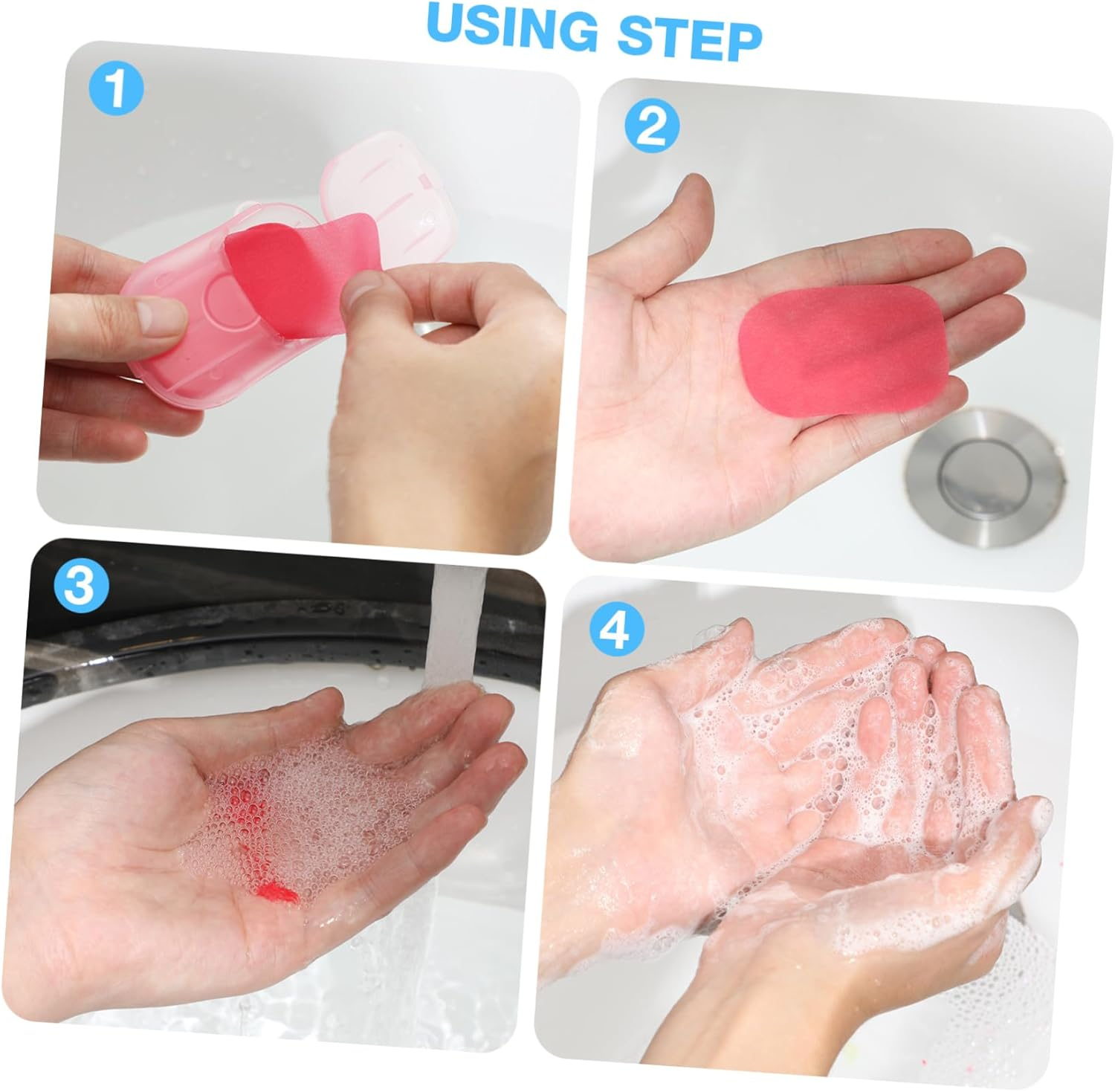 BESPORTBLE 120Sheets Convenient Paper Soap Sheets for Travel Camping Soap Portable Sheets Outdoor Accessory image number 2