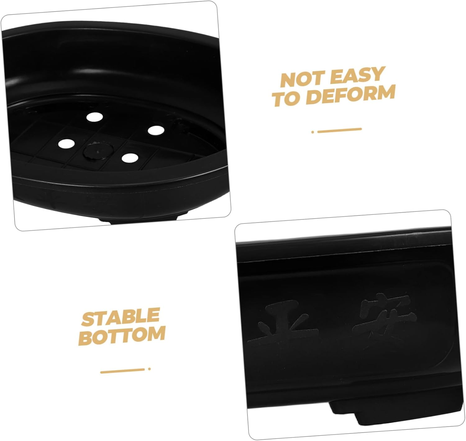 PAMINGONO 4Pcs Oval Drainage Bonsai Flower Pots Modern for Home Office Gardening for and Cacti Space-Saving Design Bottom Drainage image number 3