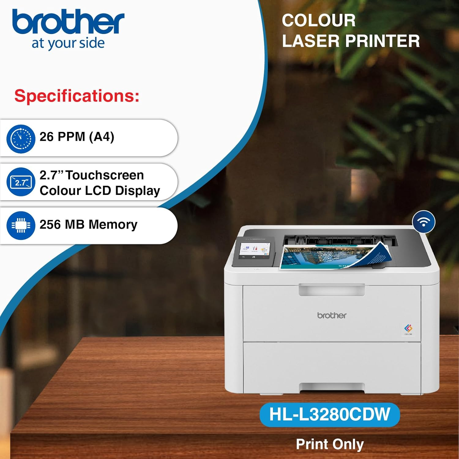 Brother HL-L3280CDW Colour Laser Printer - A4 Single Function, Wireless/Usb 2.0, 2 Sided Printing image number 4