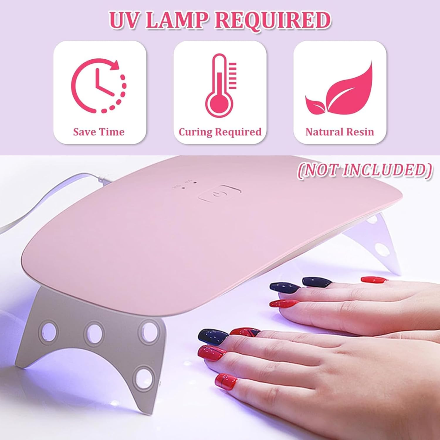 DIY Gel Nails 4-Colour Semi-Cured UV Nail Strips Full Cover Long-Lasting Soft Nail Art Stickers for Women (64Pcs,Pink/Blue-Gray/Light Pink/White) image number 6