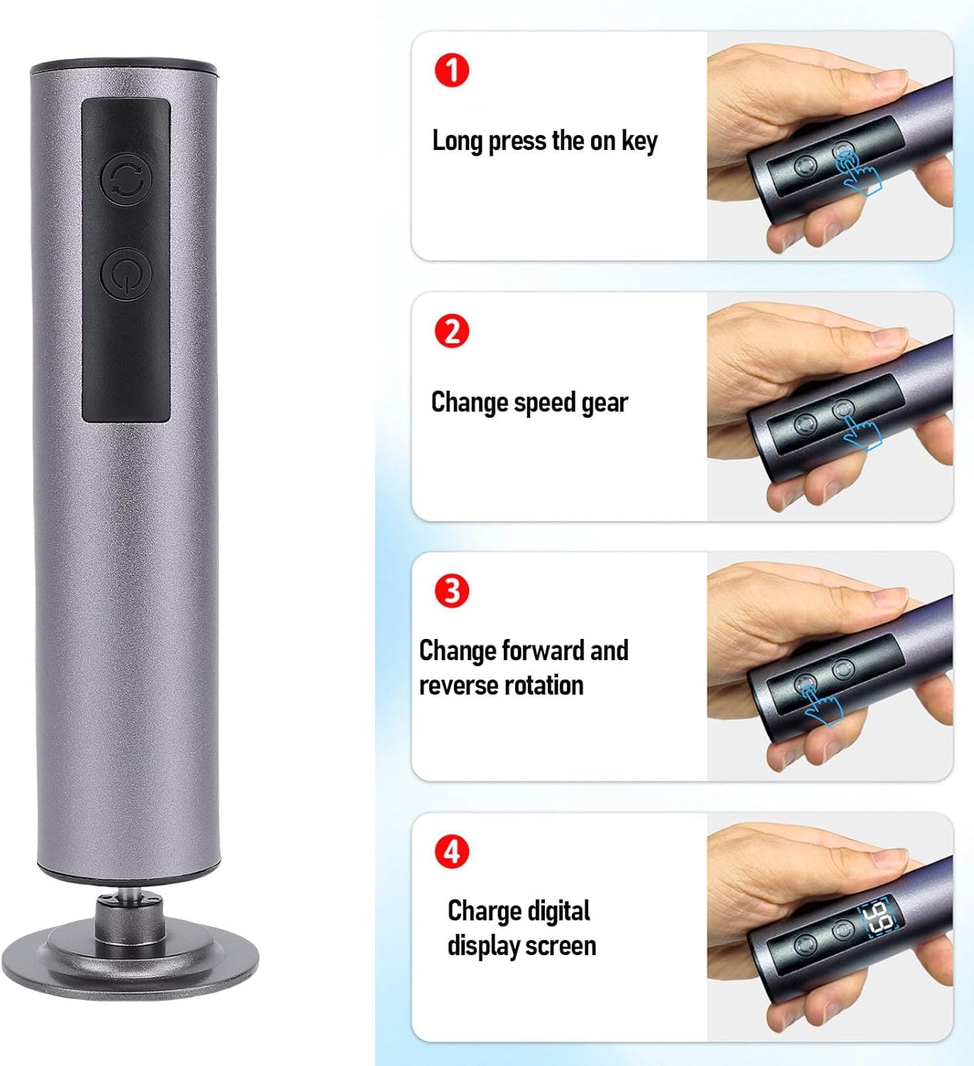 Electric Foot Sander, Callus Remover for Feet, Effortless Dead Skin Callus - 3 Adjustable Gears, Digital Display