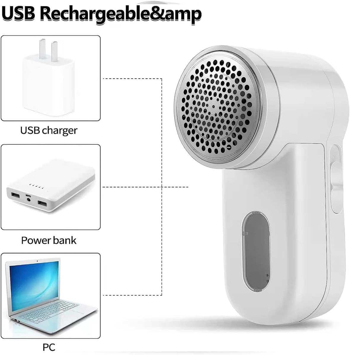 Annuoyi Fabric Shaver，Electric Lint Remover，Rechargeable Defuzzer，For Removing Lint and Pilling from Clothing, Furniture, Sweaters, Sofas and Blankets image number 2