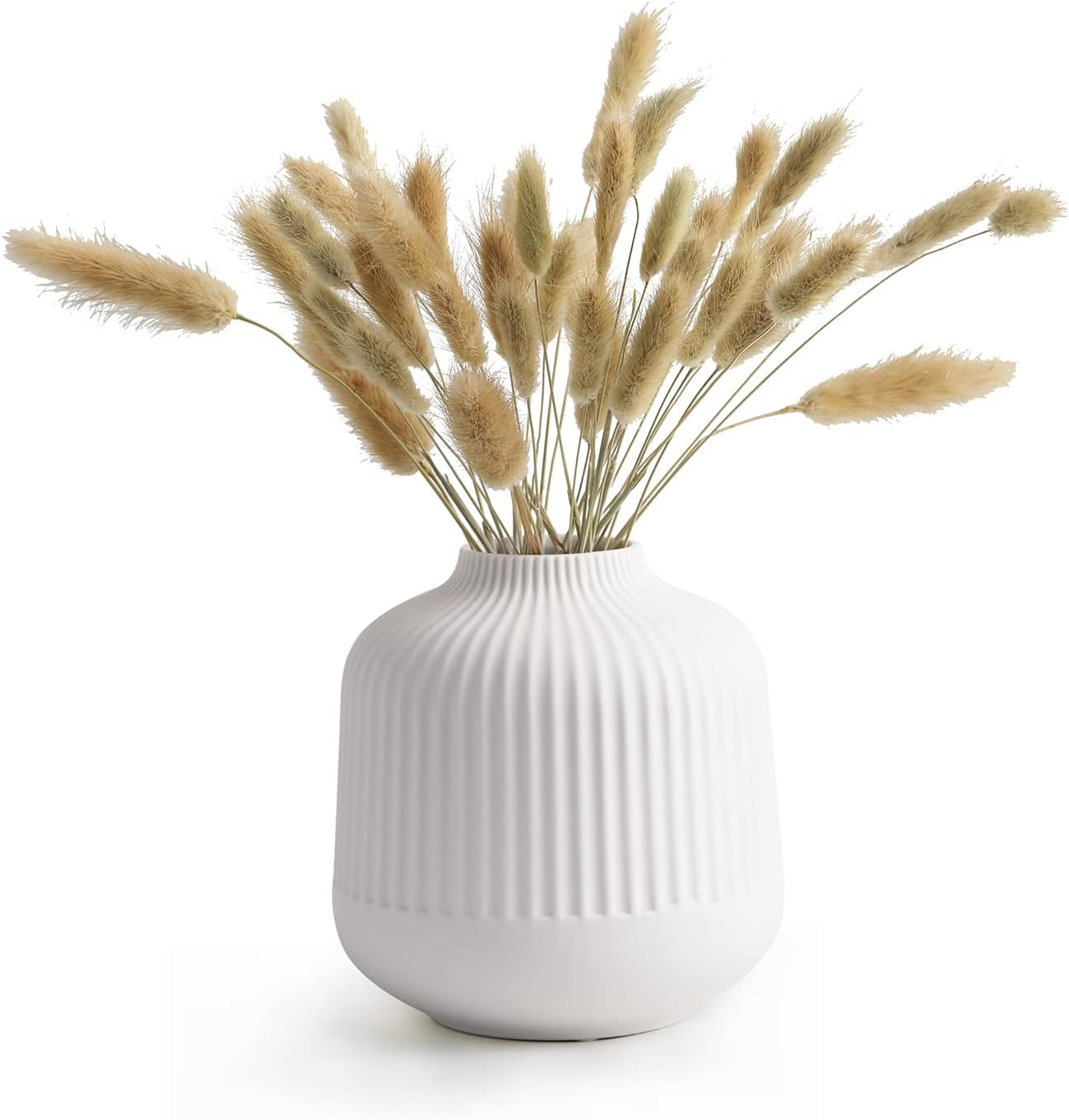 Ceramic Vase for Home Decor, White Vases for Dried Flower, Living Room Decoration, Office, Living Room, Kitchen,M