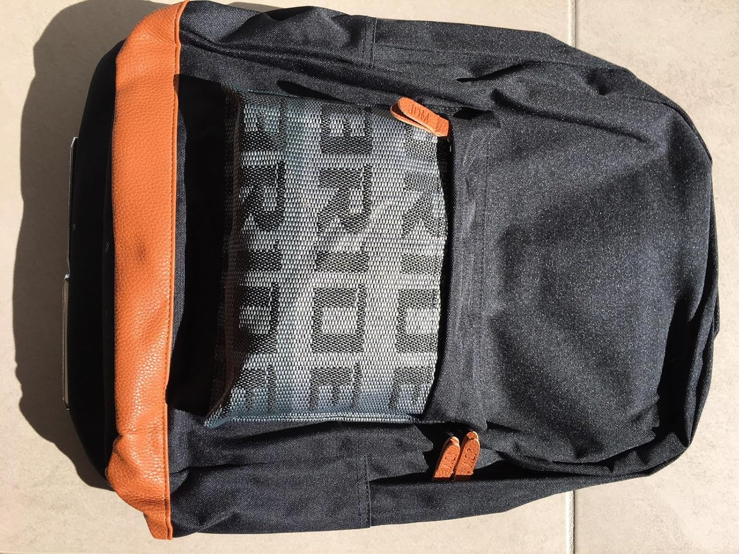 JDM Bag Backpack with Blue Bride Racing Harness Strap & Brown Leather Bottom