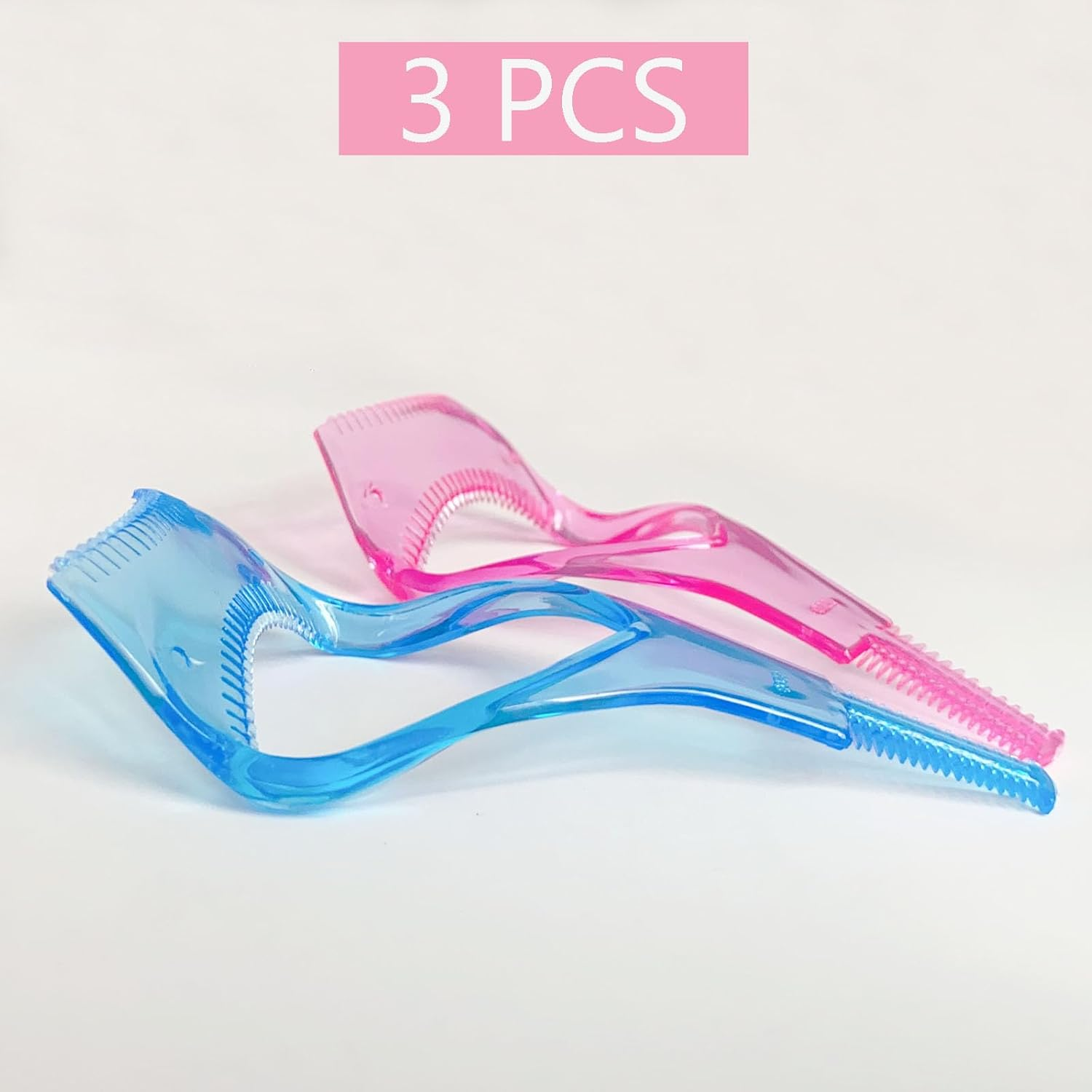 YUESUO Eye Lash Applicator 3 in 1 Makeup Eyelash Tool Upper Lower Eye Lash Mascara Guard Applicator for Women Girls (3 Pcs(Blue X 1,Pink X 2))