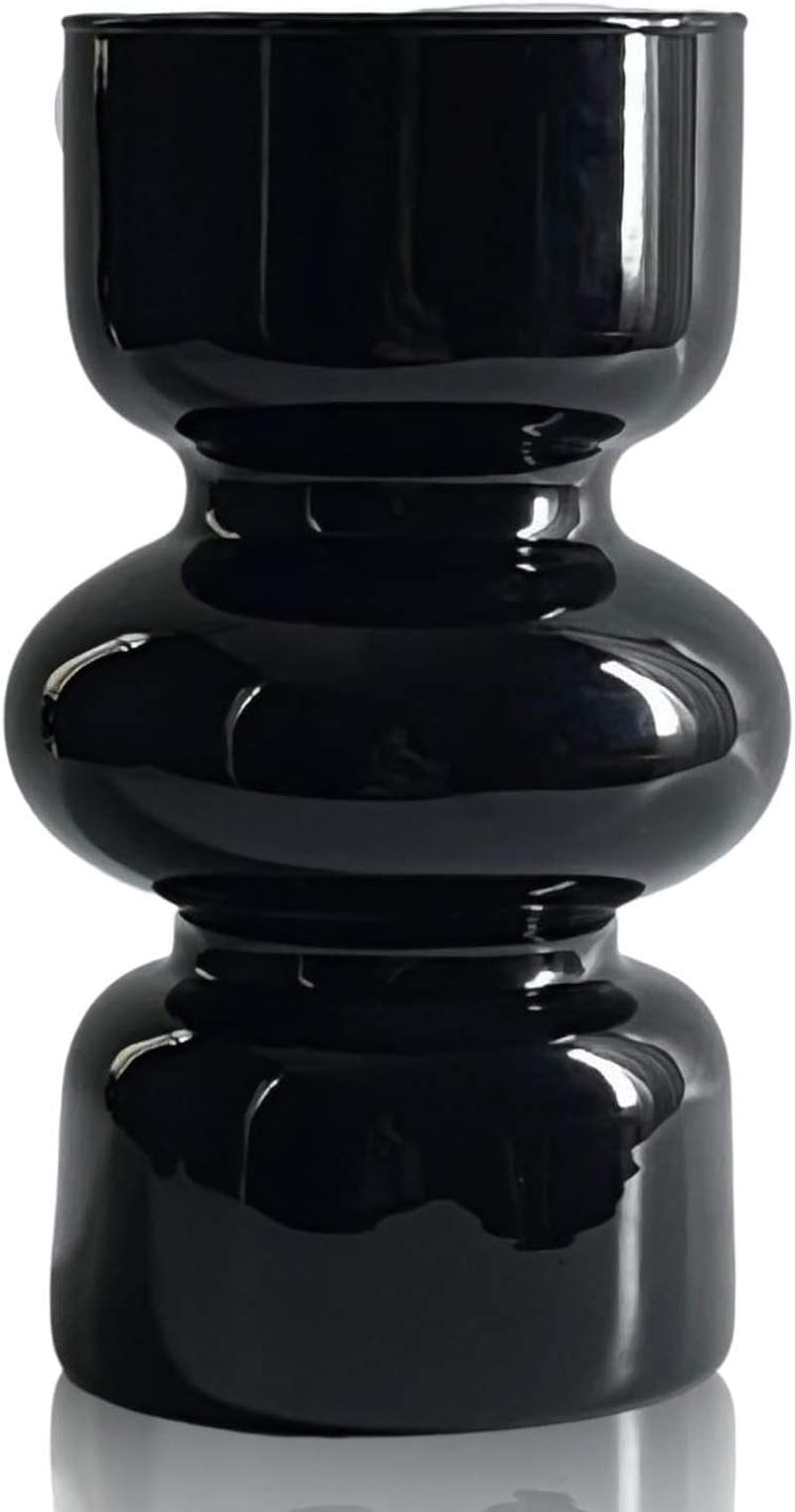 BLOFLO Pink Transparent Glass Hydroponic Vase, 7Inches Colored Vase for Flower, Three-Layer Glass Floral Vase for Home D&eacute;cor, Modern Geometric Glass Vase for Home Office Wedding Table(Pink)