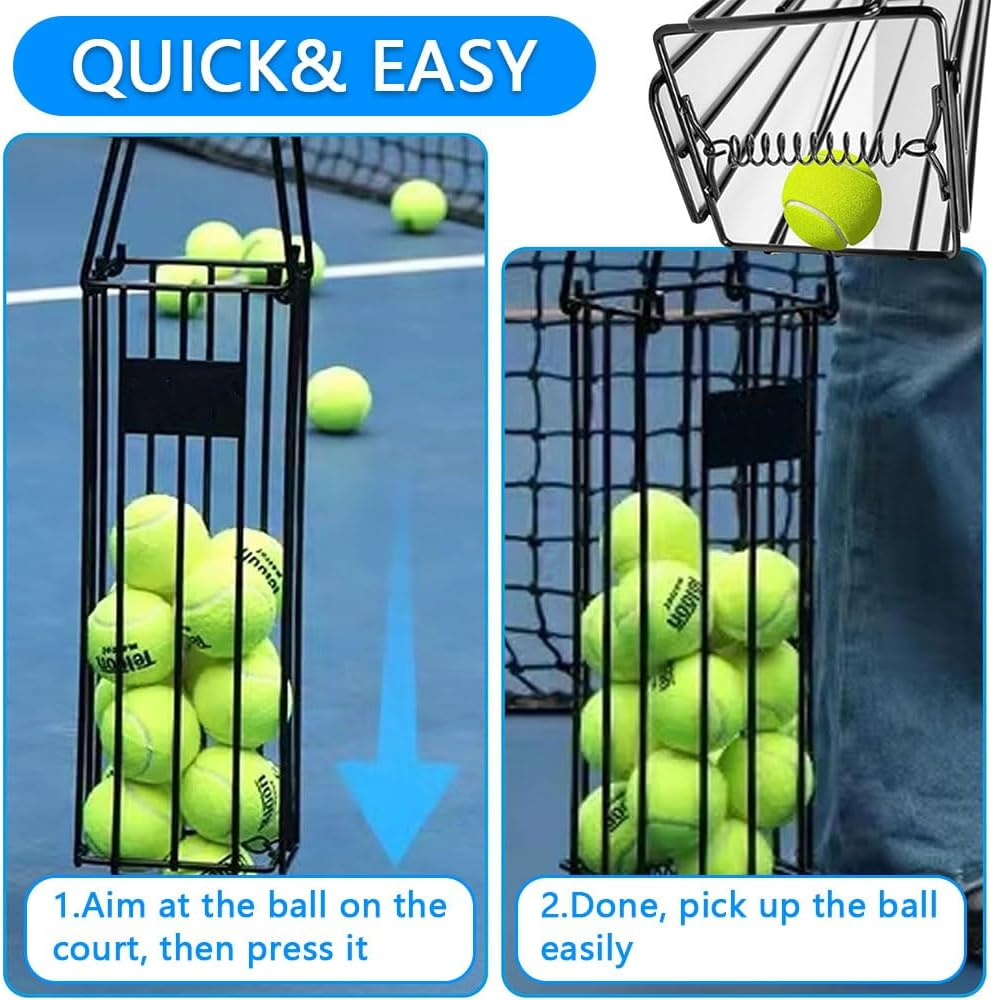 Portable Tennis & Pickleball Ball Hopper Basket &ndash; Lightweight Ball Collector & Picker with Handle,Easy Storage Carrier for Training & Practice Sessions image number 1