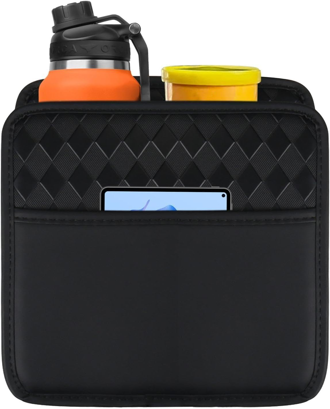 Coehaopike Car Seat Back Hanging Bag - Convenient Car Document Holder with Multi-Pocket Storage for Bottles, Travel Tidy Pouch, and Kids（Black） image number 4