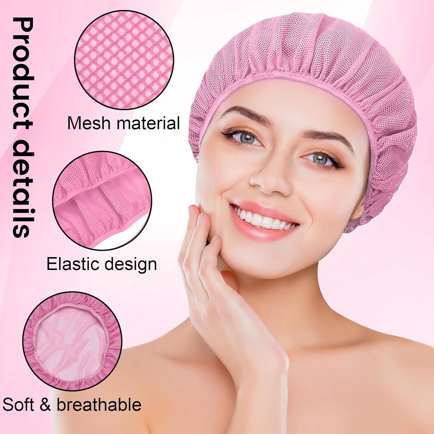 Hair Net for Sleeping, Pack of 3 Sleeping Cap Hair Protection, Soft Mesh Bonnet Sleep Cap, Adjustable Net Cap for Women, Hair Net for Wigs, Night Sleep Cap image number 4