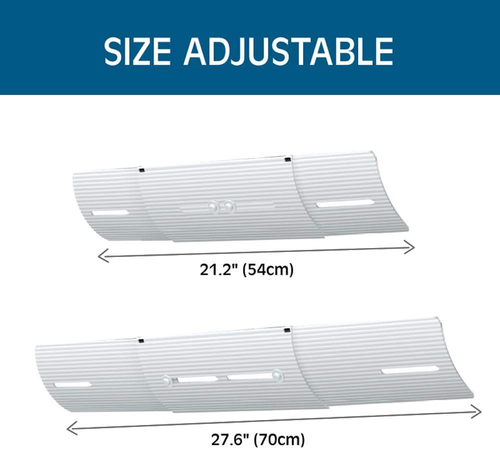 AIR WING Slim, Length & Angle Adjustable Air Conditioner Deflector Helps Cooling/Heating Air Circulation, anti Blast, Wind Baffle and Direction, Anti-Condensation