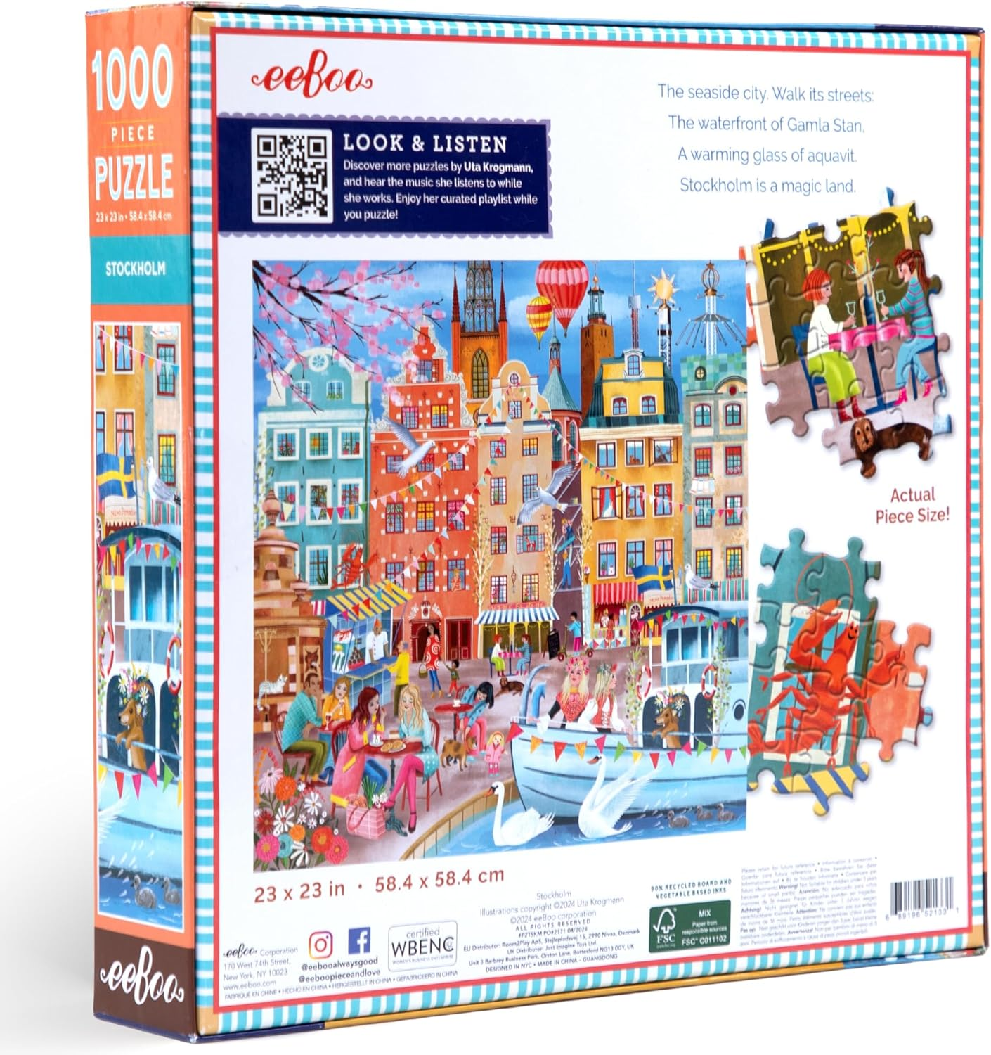 (New July) Eeboo 1000Pc Puzzle Stockholm Sq (Unit 2)